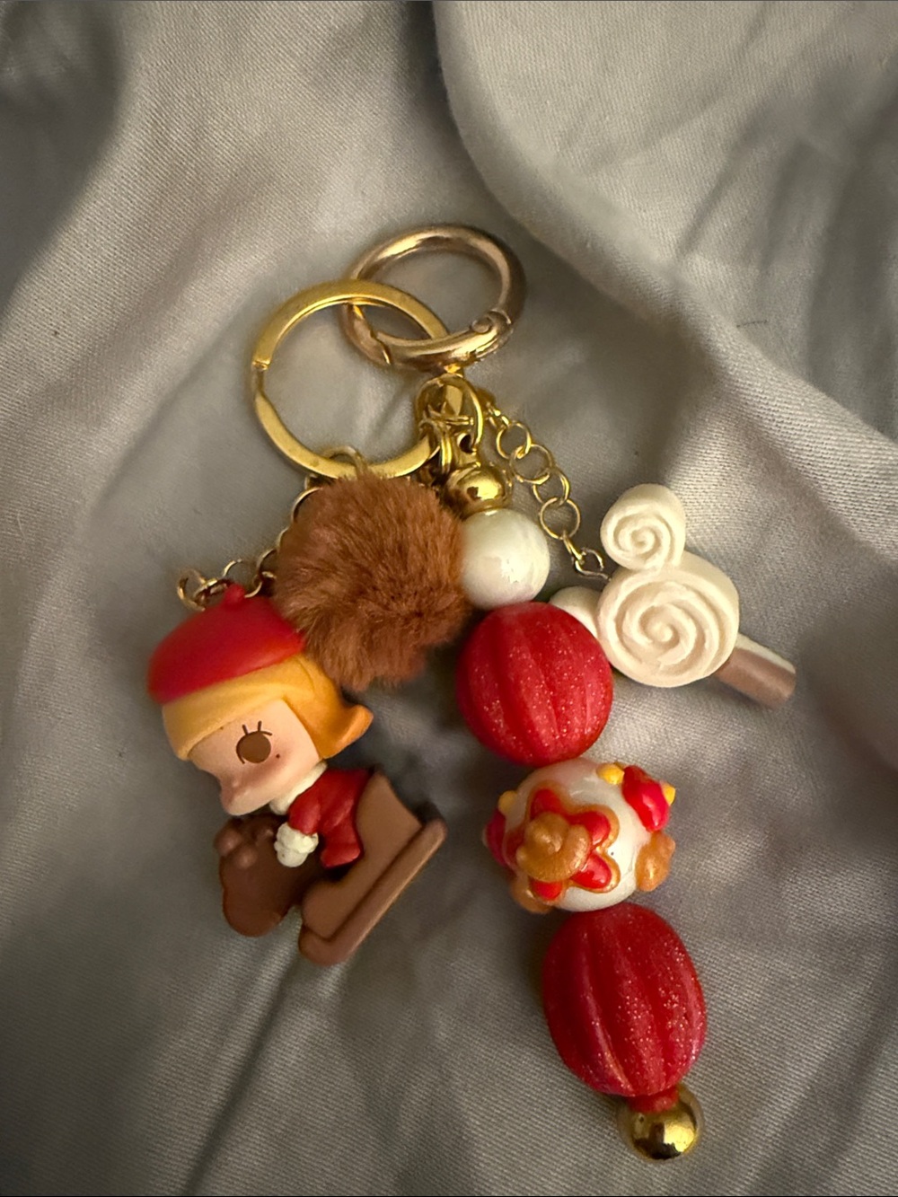Authentic Molly PopBean with DIY elegant beads, keychain! ❤️🧡